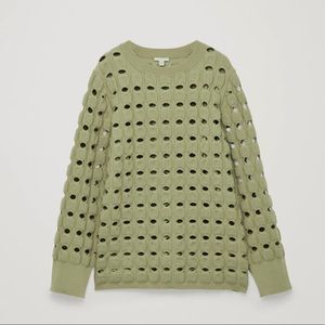 LIKE NEW. COS Cut-out Wool-knit Jumper Green